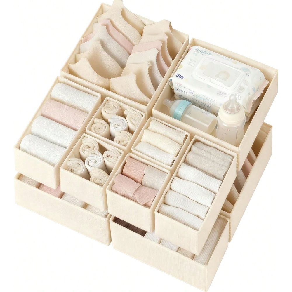 Baby Nursery Organizer - 12-teiliges Set Schubladen-Organizer für Kleidung, Kommode-Organizer