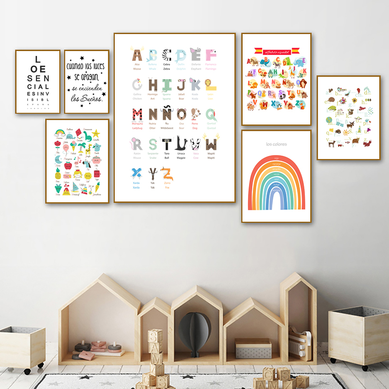 Baby Nursery Quotes - Spanische Kinderzimmer-Kunstdekoration, Leinwandgemälde, The Dreams Come