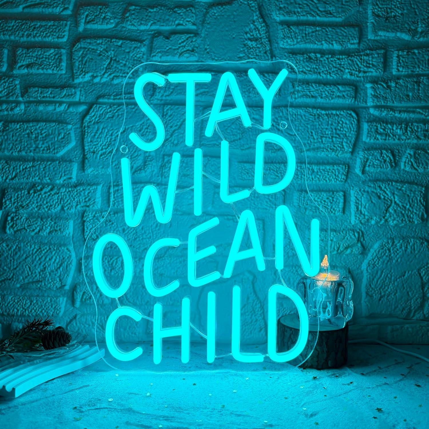 Baby Nursery Ocean Theme - Stay Wild Ocean Child Neon-Schild USB