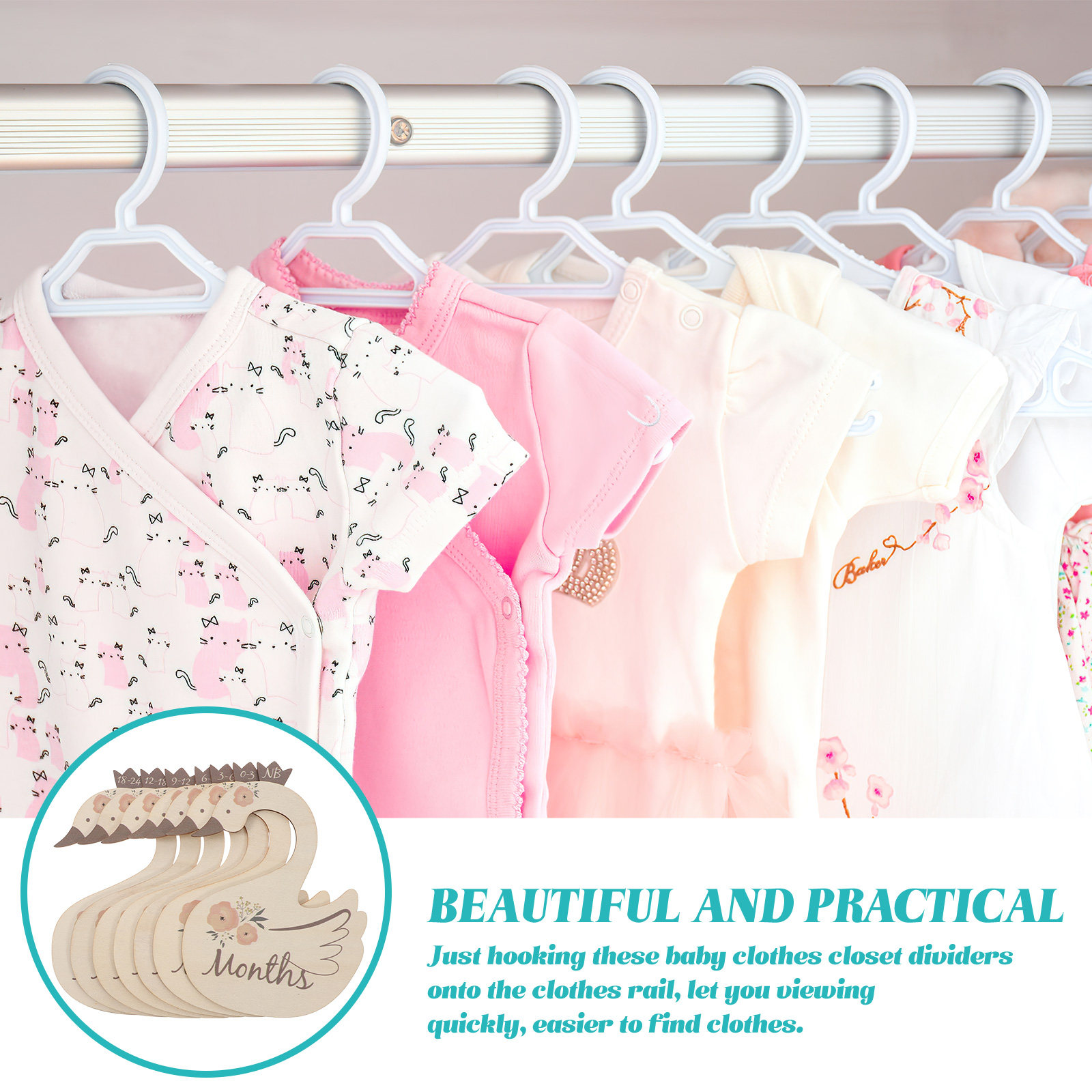 7-teiliges Schwan-Babykleidung – Baby Nursery Organizer Bewertung und Preis