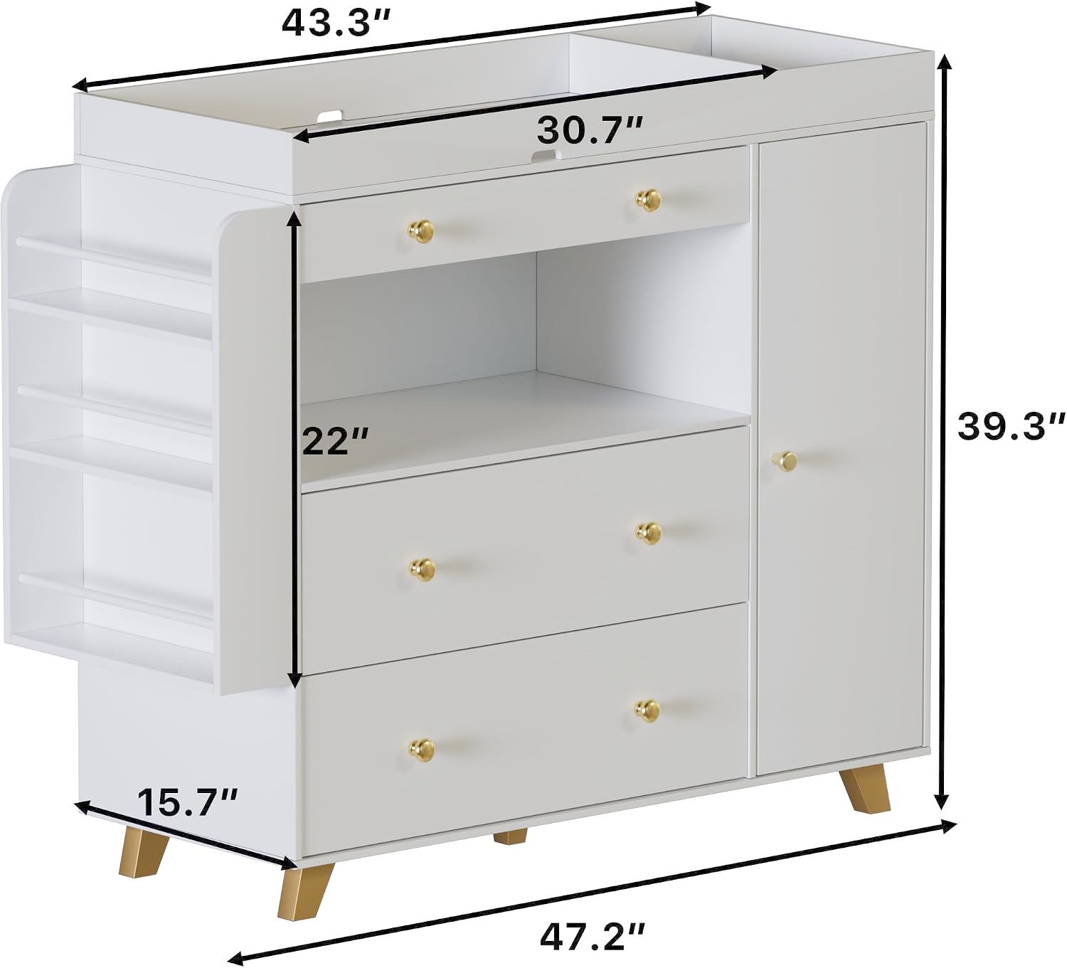 Kinderzimmer-Kommode mit Wicke – Baby Nursery Dresser Changing Table Bewertung und Preis