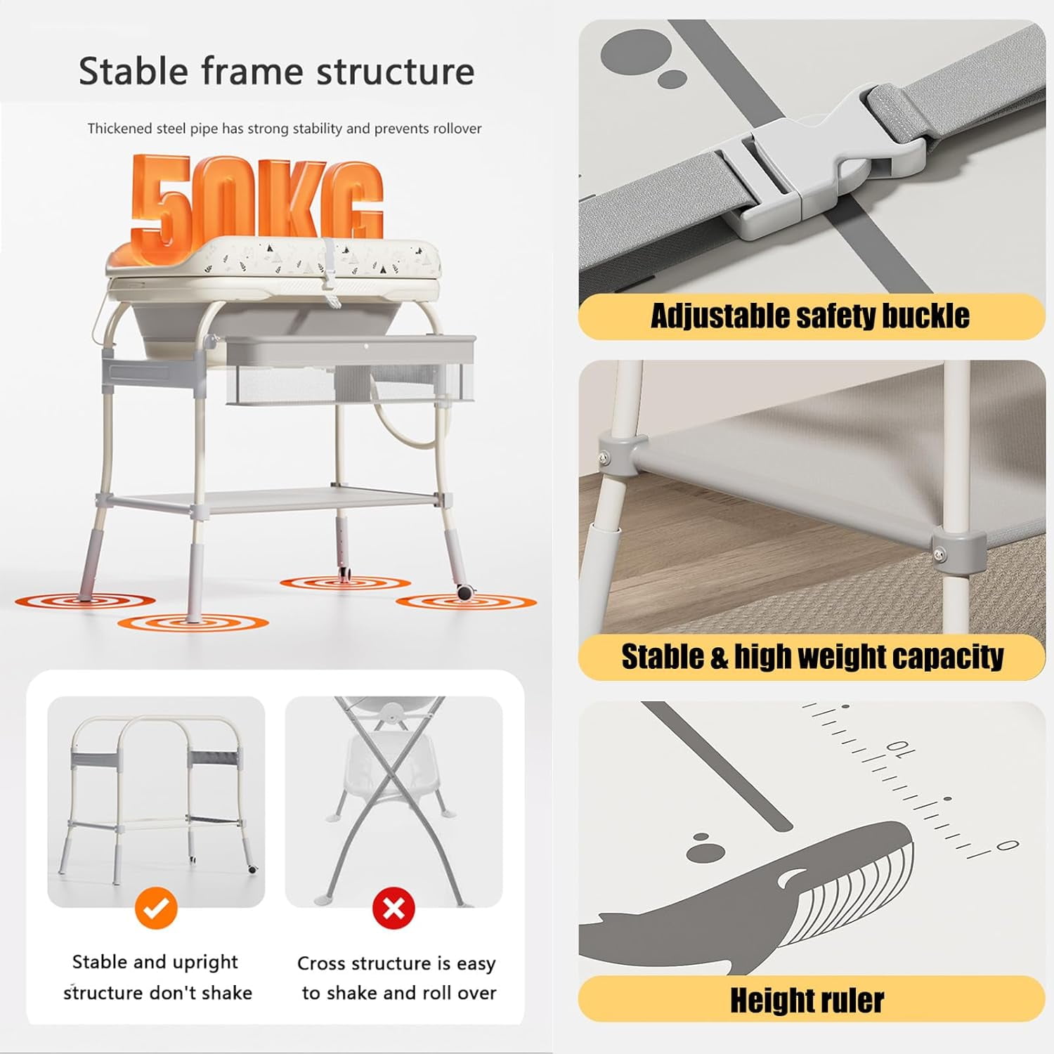 2-in-1-Wickeltisch mit Badewan – Baby Nursery Dresser Changing Table Bewertung und Preis