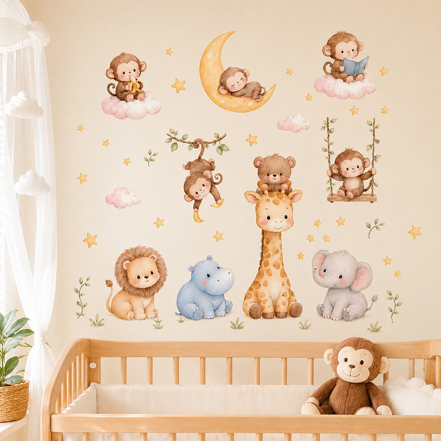 Dschungeltiere Wandaufkleber f – Baby Nursery Jungle Wallpaper Bewertung und Preis