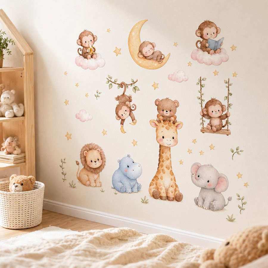 Dschungeltiere Wandaufkleber f – Baby Nursery Jungle Wallpaper Bewertung und Preis