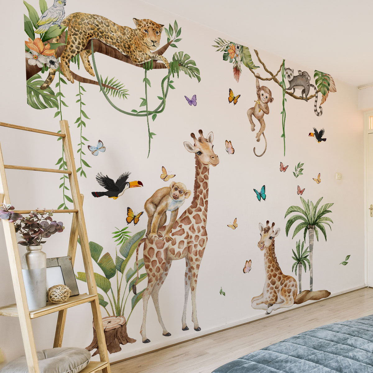 Große Waldtiere Wandaufkleber  – Baby Nursery Jungle Wallpaper Bewertung und Preis