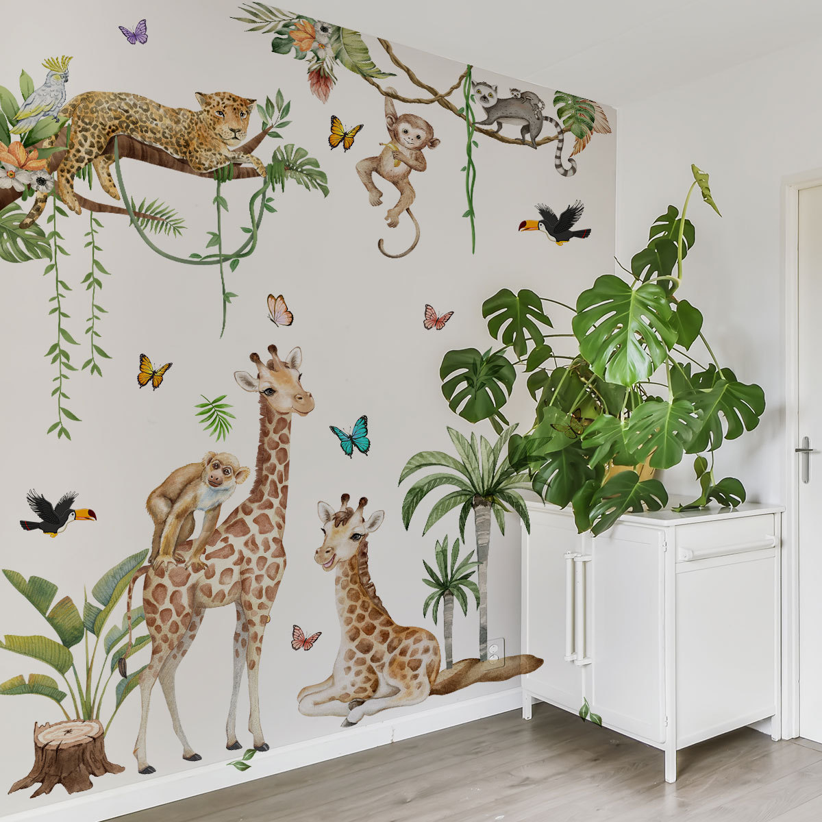 Große Waldtiere Wandaufkleber  – Baby Nursery Jungle Wallpaper Bewertung und Preis