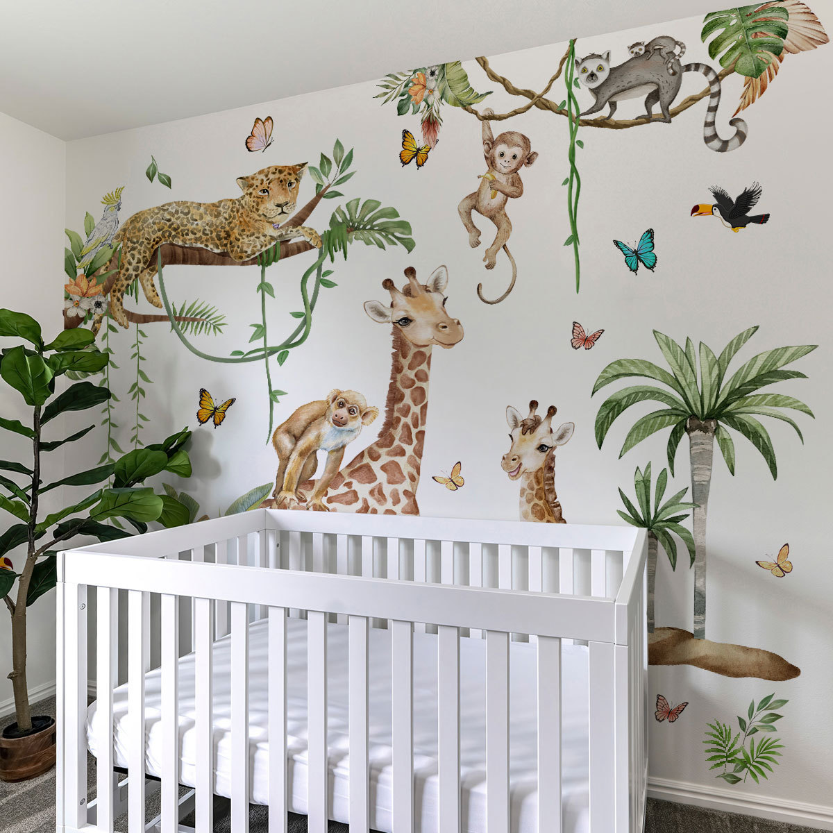 Große Waldtiere Wandaufkleber  – Baby Nursery Jungle Wallpaper Bewertung und Preis