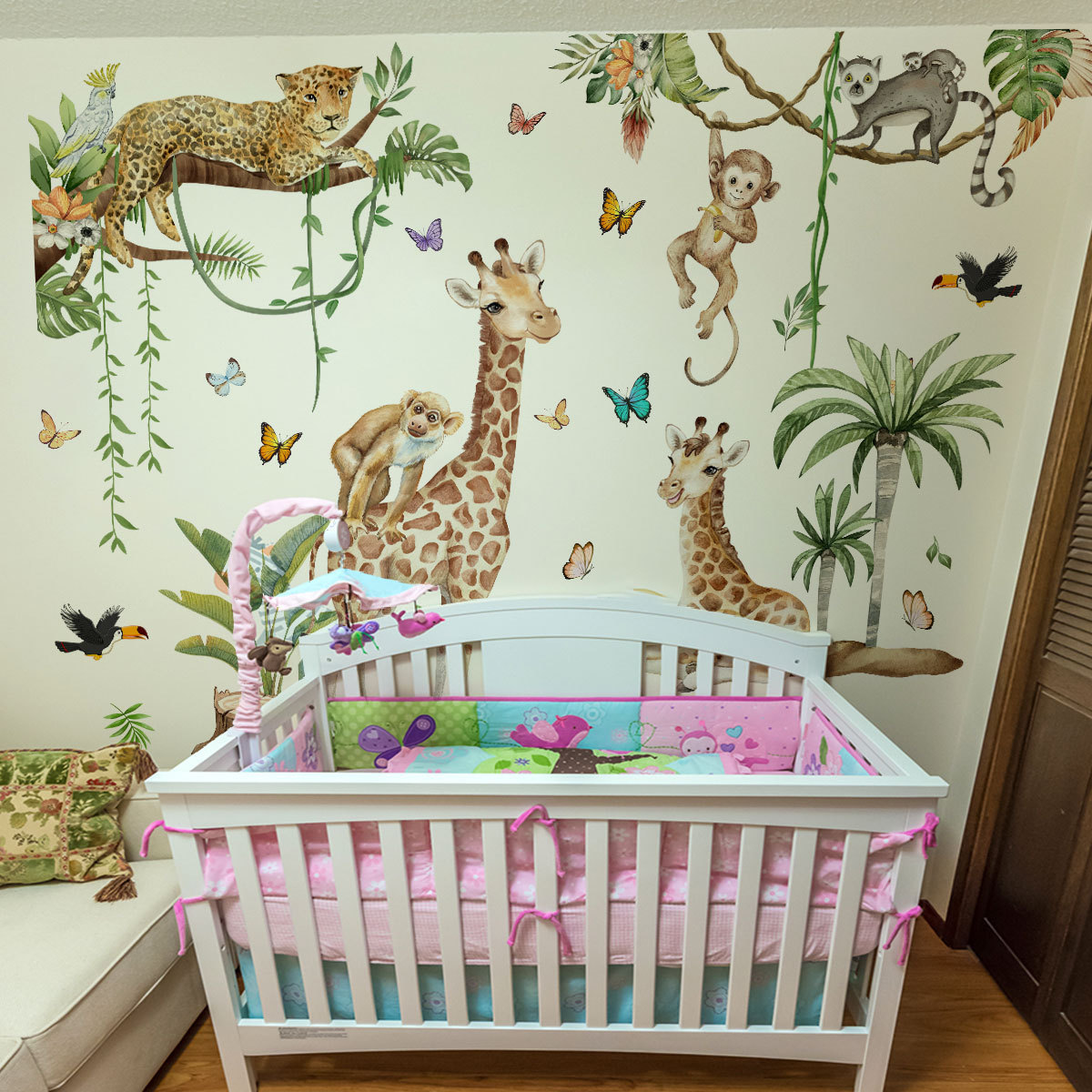 Große Waldtiere Wandaufkleber  – Baby Nursery Jungle Wallpaper Bewertung und Preis