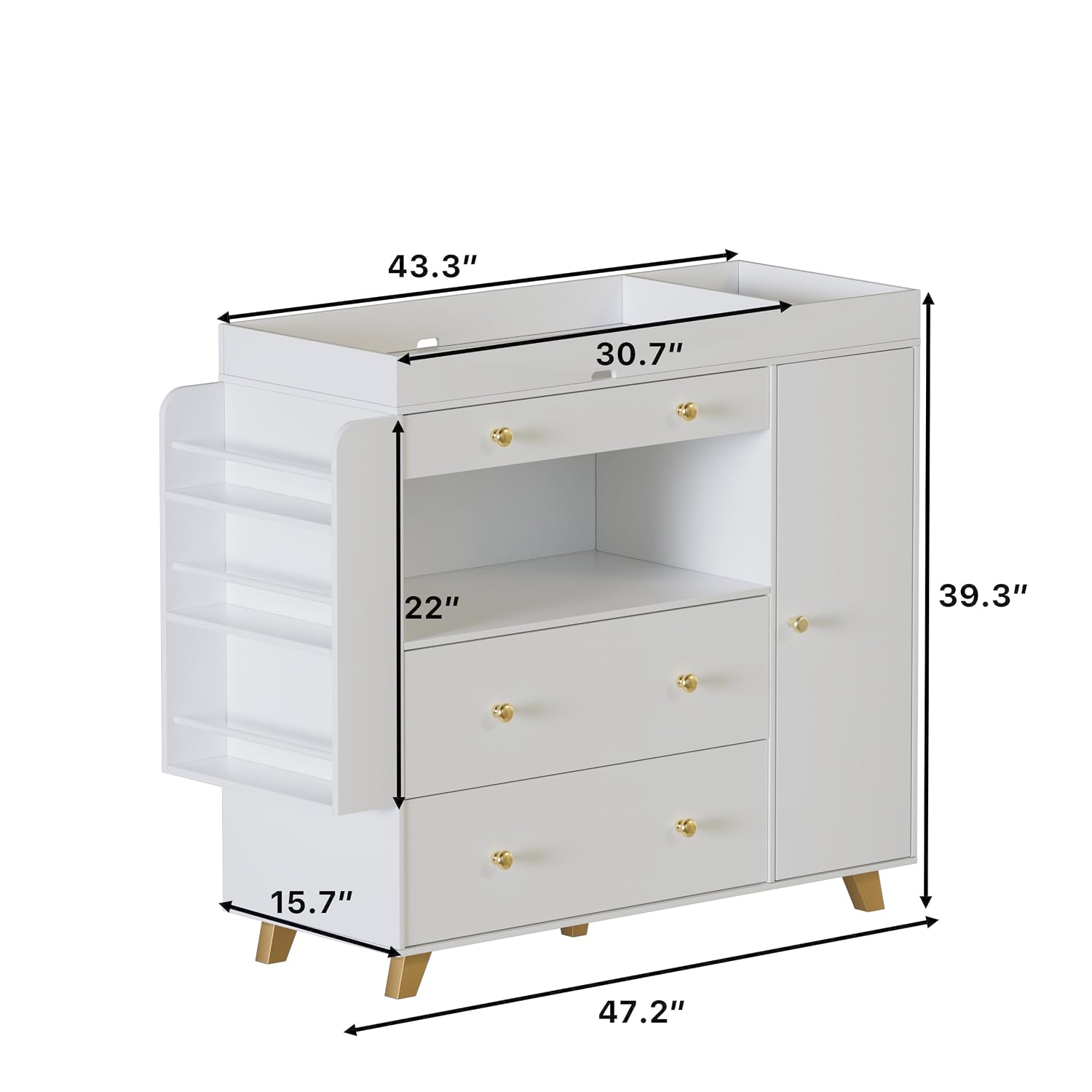 Kinderzimmer-Kommode mit Wicke – Baby Nursery Dresser Changing Table Bewertung und Preis
