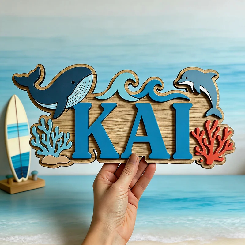 Personalisiertes Holzschild mi – Baby Nursery Ocean Theme Bewertung und Preis