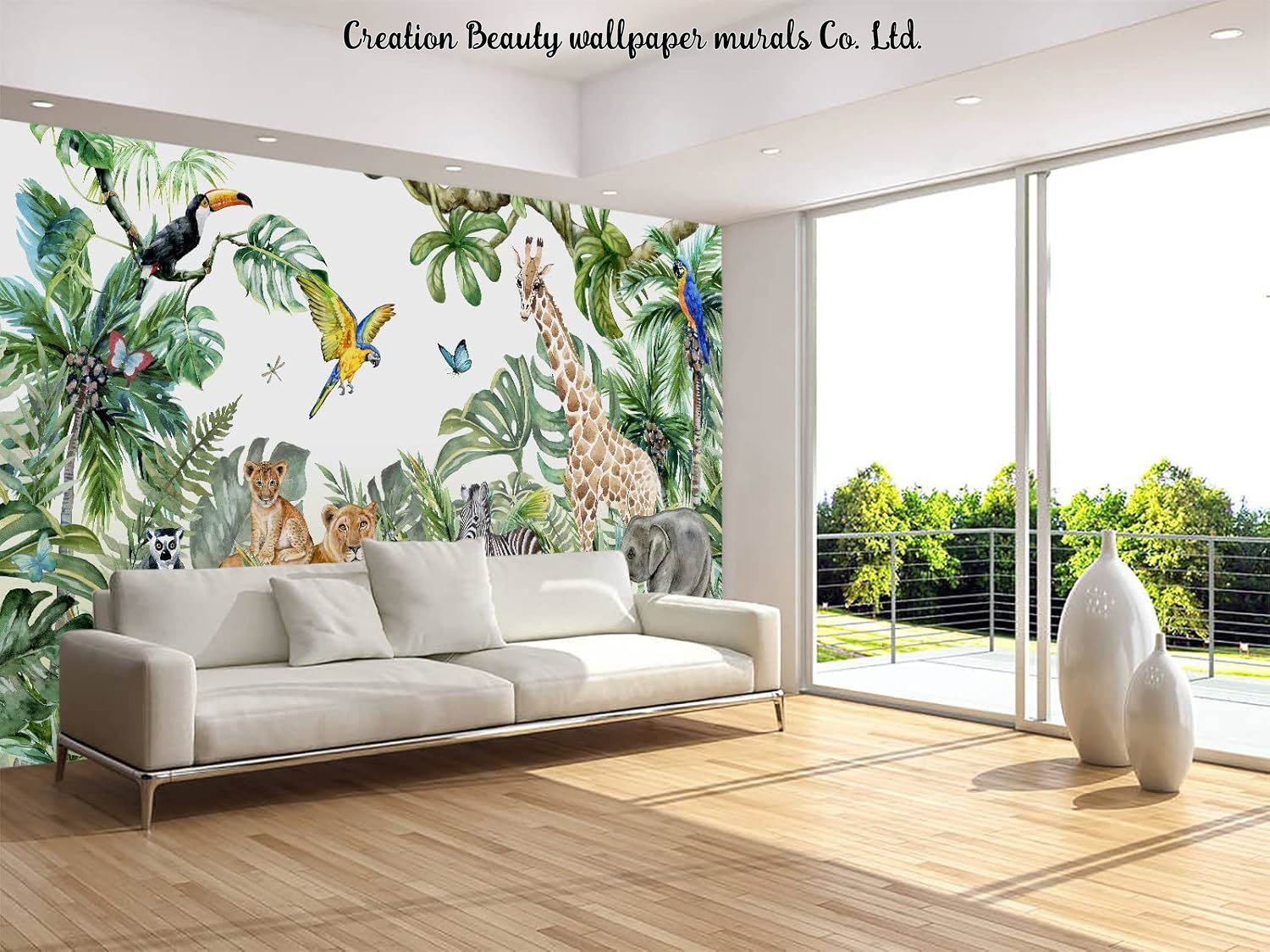 Aquarell-Tiere Dschungel-Tapet – Baby Nursery Jungle Wallpaper Bewertung und Preis