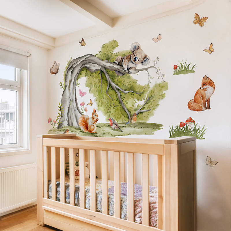 Dschungel großer Baum Tiere Wa – Baby Nursery Jungle Wallpaper Bewertung und Preis