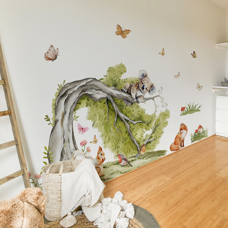 Dschungel großer Baum Tiere Wa – Baby Nursery Jungle Wallpaper Bewertung und Preis