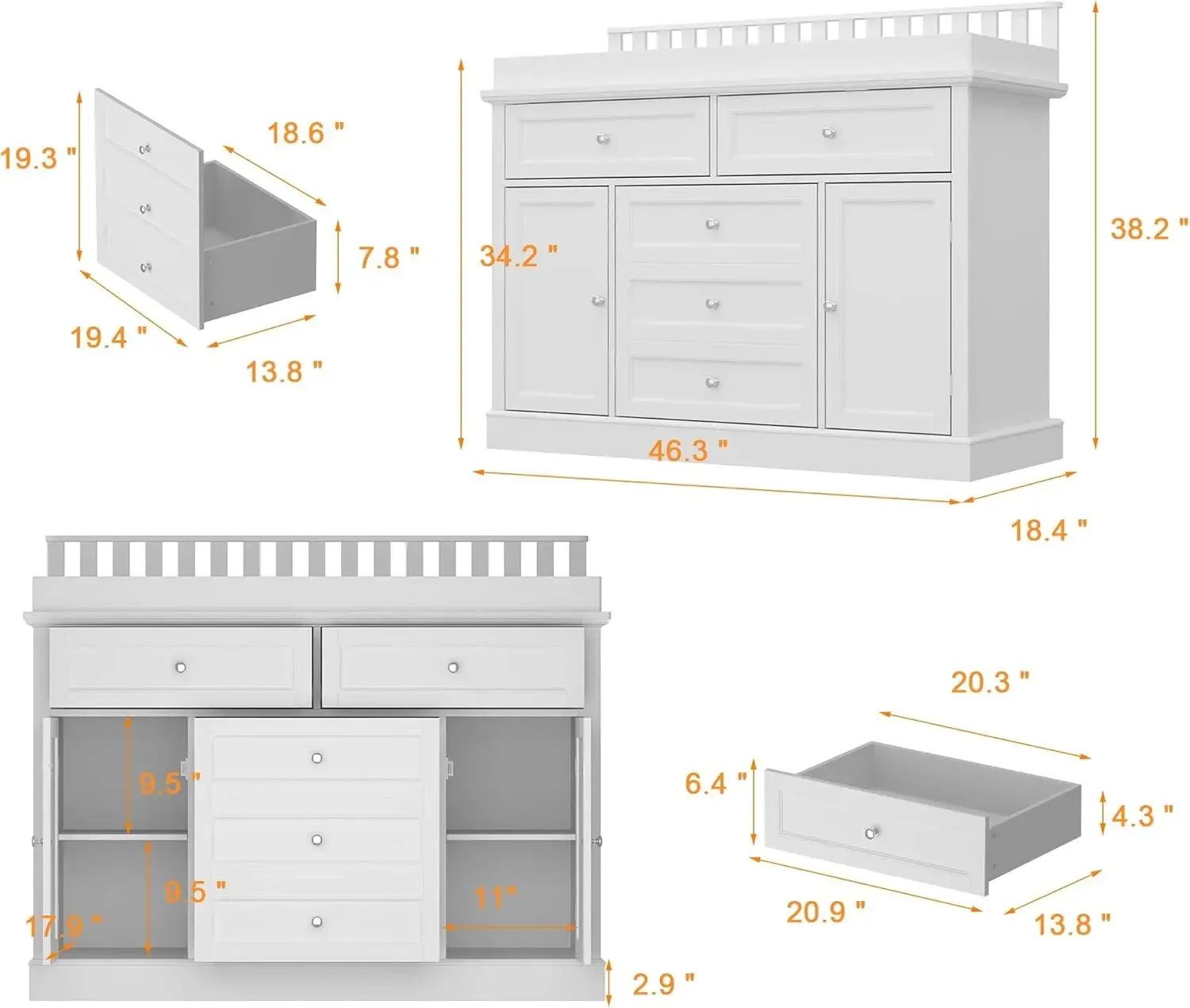 46 Baby-Kommode mit Wickelaufs – Baby Nursery Dresser Changing Table Bewertung und Preis