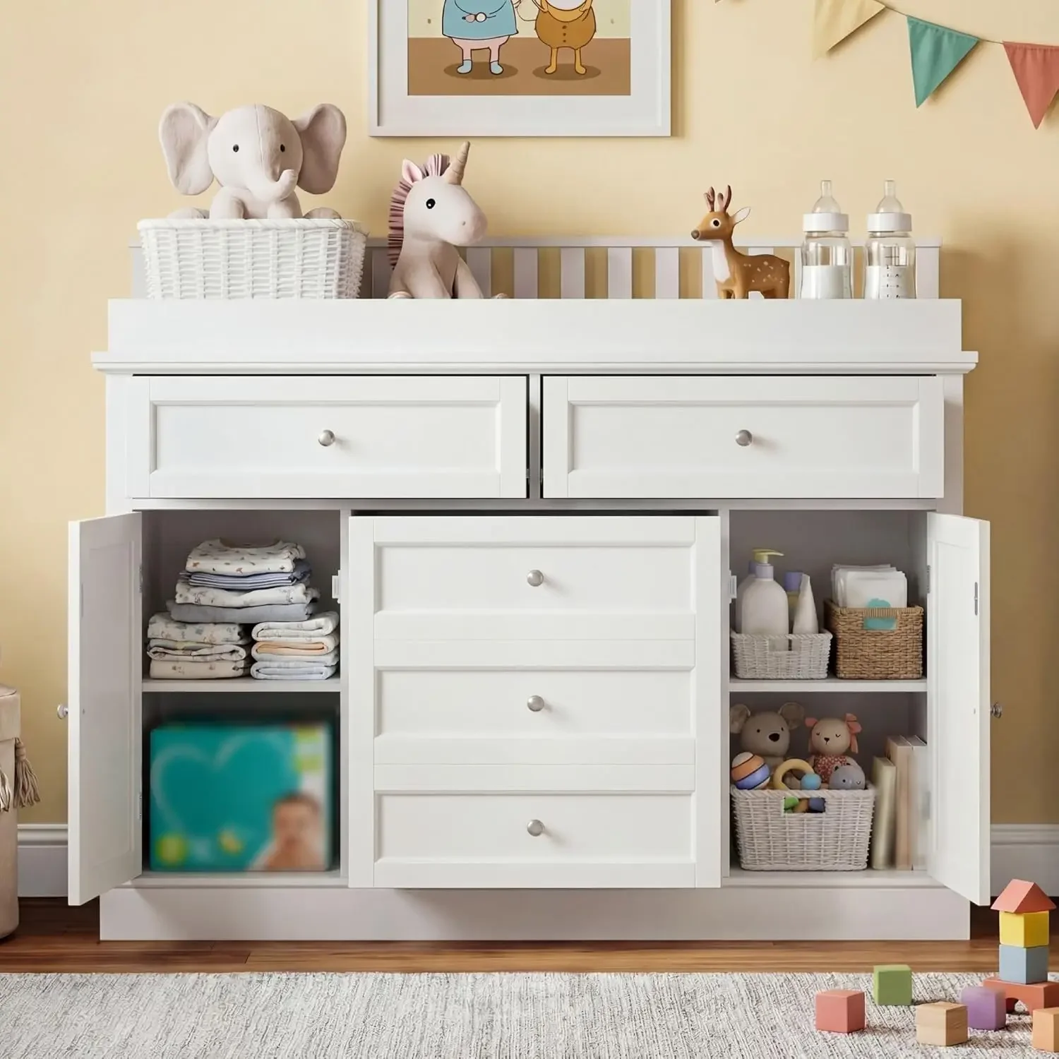 46 Baby-Kommode mit Wickelaufs – Baby Nursery Dresser Changing Table Bewertung und Preis